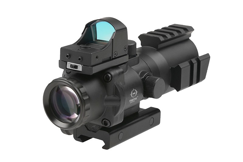 Theta Optics Airsoft Rhino 4X32 Scope with Micro Red Dot Sight | Action ...